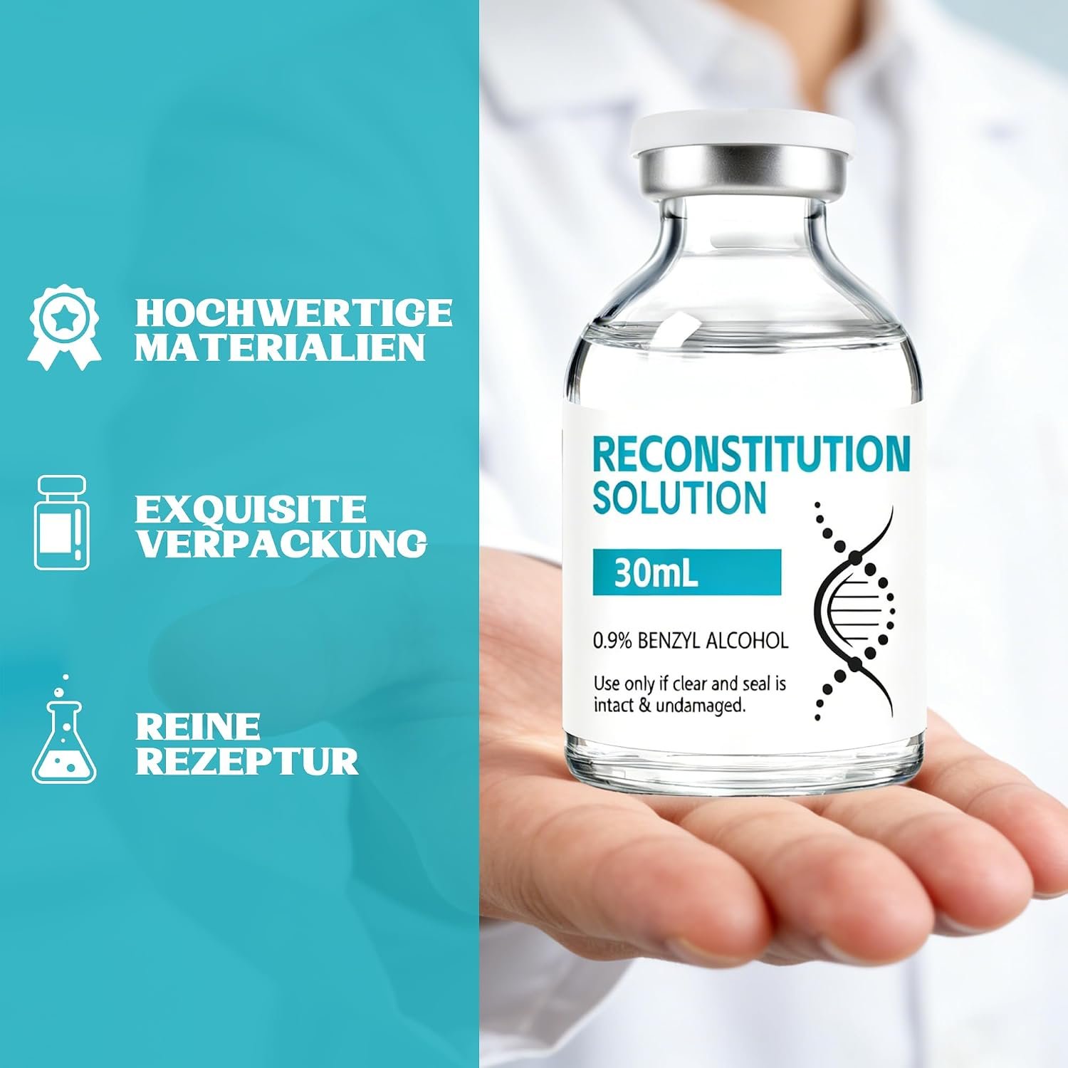 Bacteriostatic water (BAC WATER) Tiezeeu 30ml Sealed Glass Vials, Set of 2