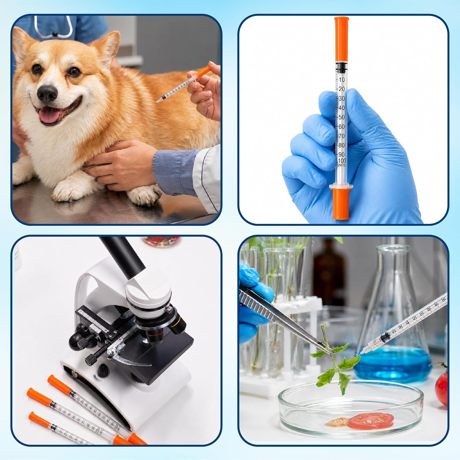1ml Sterile Syringes With 30G 8mm Fixed Needle For Laboratory Use